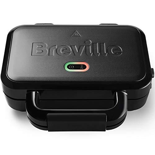 Breville Ultimate-Sandwichmaker mit extra tiefen Platten | Sandwichtoaster zum Toasten von 2 Scheiben | abnehmbare, haftfreie Platten | Edelstahl | schwarz [VST082X]