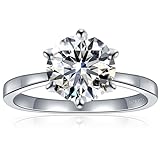 Kitcanis Verlobungsring Damen, 2-3ct Moissanit Diamant Ring, VVS1 D Farbe 933 Sterling Silber mit Geschenkbox GRA Zertifikat, Verlobung Hochzeit Ring für Frauen