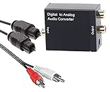 auvisio Digital analog Wandler: Audio-Konverter Digital (Toslink/Koaxial) zu Analog (Cinch) mit Kabel (optisches Kabel auf Cinch, Adapter optisch auf Cinch, optischer Audioausgang auf Klinke)