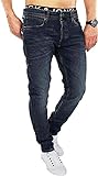 JACK & JONES Herren Slim/Straight Fit Jeans Tim Original AGI 010 (34W / 32L, Dark Blue Denim)