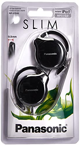 Panasonic RP-HS46-K Clip In-Ear-Kopfhörer (besonders flach, leicht und angenehm zu tragen) schwarz