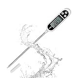 Nutabevr digital Küchenthermometer(Batterie Enthalten),Küchenthermometer LCD mit Langer Sonde,Instant Read,Hausmannskost-Thermometer,für Backen,Grill, Baby Milch, Wasser(-50°C bis +300°C)