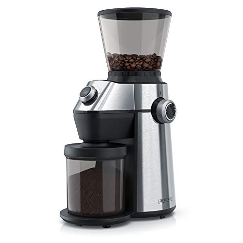 Arendo - Profi Kaffeemühle mit Kegelmahlwerk - elektrische Mühle - 150 Watt - Barista Coffee Grinder - 15 Mahlgrad Stufen - 360 g Füllmenge - Aromaverschluss - Edelstahl