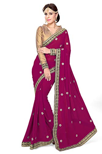 Mirchi Fashion Damen Bollywood Kostüm Indian Sari Kleid mit Ungesteckt Oberteil/Top