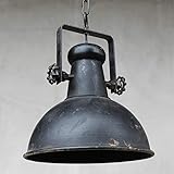 Chic Antique Vintage Deckenlampe Factory Industrielampe antik schwarz Hängeleuchte Retro Industrie-Design Shabby E27
