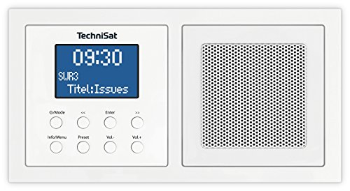 TechniSat DIGITRADIO UP 1 - DAB+ Unterputzradio zur Anbringung in jeder Doppel Unterputzdose (DAB, UKW, Bluetooth-Empfang, dimmbares LCD-Display, Wecker, Sleeptimer, 2 Watt RMS, Equalizer) weiß