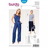 Burda Einfaches Schnittmuster 6516 für Damen, Oberteil, Hose und Overall