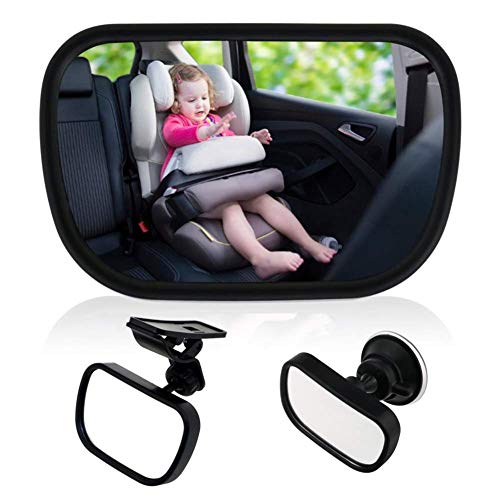 JAMETAI Rücksitzspiegel fürs Baby Kinder,Autospiegel Baby mit Saugnäpfe und Klamme, Auto Rückspiegel für Babyschale und Kindersitz, Car Rückspiegel Autositz-Spiegel 360° schwenkbar