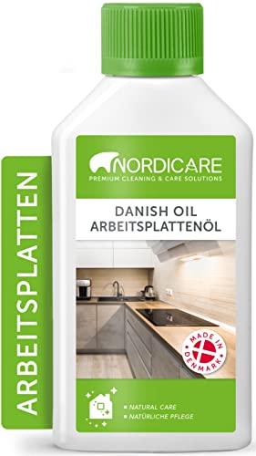 Nordicare [250ml] Arbeitsplattenöl lebensmittelecht für Küchenplatte I Arbeitsplatten Öl zum Holzschutz in der Küche I Arbeitsplatte Holzöl