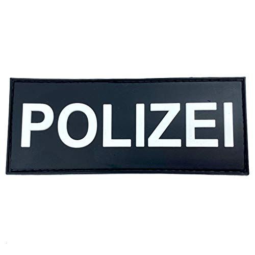 Polizei Police Deutsche Blaue Linie Cosplay Airsoft PVC Klett Emblem Abzeichen Patch (Schwarz)