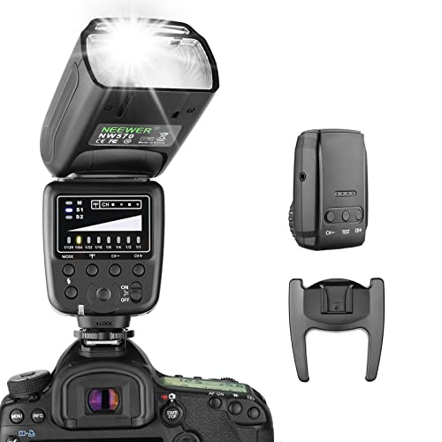 Neewer Flash Speedlite mit 2,4 G Wireless System & 15 Kanäle, Transmitter kompatibel mit DSLR Canon,Nikon,Sony,Panasonic, Olympus,Fujifilm, Pentax und andere DSLR-Kameras mit Standard Hotshoe (NW570)