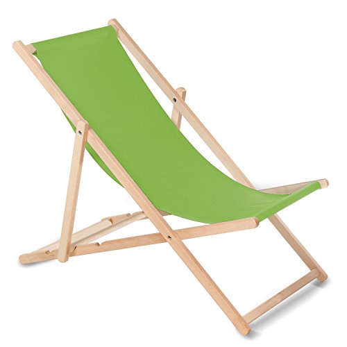 GreenBlue Liegestuhl Sonnenliege Klappbar aus Buchholz ohne Armlehne in 10 Farben Sonnenliege Gartenliege Liege (Hellgrün)