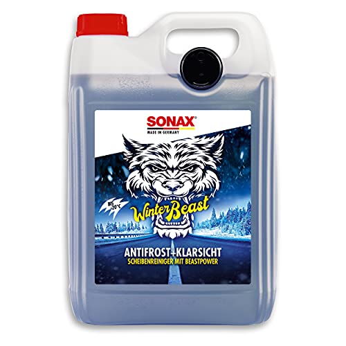 SONAX WinterBeast AntiFrost+KlarSicht Gebrauchsfertig bis -20 °C (5 Liter) schneller, schlierenfreier und effektiver Scheibenreiniger für den Winter | Art-Nr. 01355000
