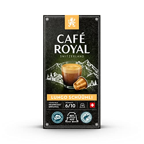Café Royal Lungo Schüümli 100 Kapseln für Nespresso Kaffee Maschine - 6/10 Intensität - UTZ-zertifiziert Kaffeekapseln aus Aluminium