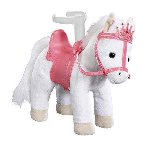 Zapf Creation 705933 Baby Annabell Little Sweet Pony - weißes Spielpferd Pony mit Sound-Effekten. Inklusive Sattel mit Puppenhalterung und Zaumzeug