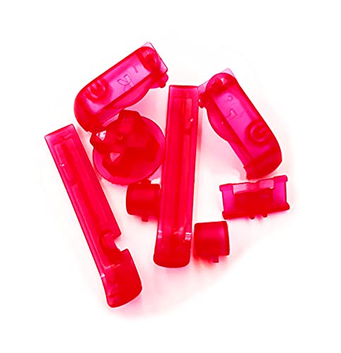 L R A B D-Pad Tasten Transparent Rot Ersatz, für Nintendo Game Boy Gameboy Advance GBA Handheld Konsole, Neue Shell Case Schlüsseltaste 8 PCS Full Set Reparatur Ersatzteile