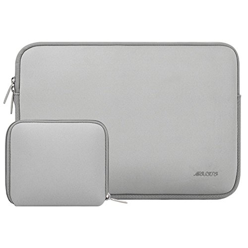 MOSISO Laptop Sleeve Kompatibel mit 13-13,3 Zoll MacBook Pro, MacBook Air, Notebook Computer, Wasserabweisend Neopren Tasche mit Klein Fall, Grau