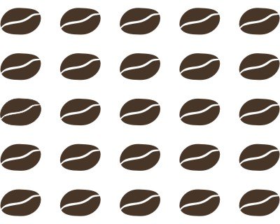 Samunshi® 25 Wandtattoo Kaffeebohnen je 2,91x1,92cm braun