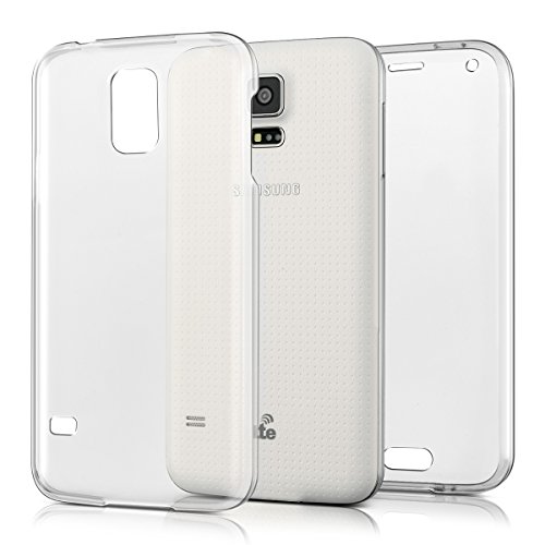 kwmobile Schutzhülle kompatibel mit Samsung Galaxy S5 / S5 Neo - Hülle Silikon Komplettschutz - Handy Cover Case Transparent