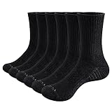 YUEDGE 6 Paar Socken für Männer Atmungsaktiv Trekking Wandersocken Herren SportSocken (XL), 5*schwarz