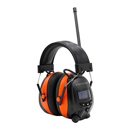 PROTEAR Bluetooth 5.2 Gehörschutz mit DAB / DAB + FM Radio, wiederaufladbare elektrische Gehörschutzkapsel mit Freisprechfunktion, SNR 30dB