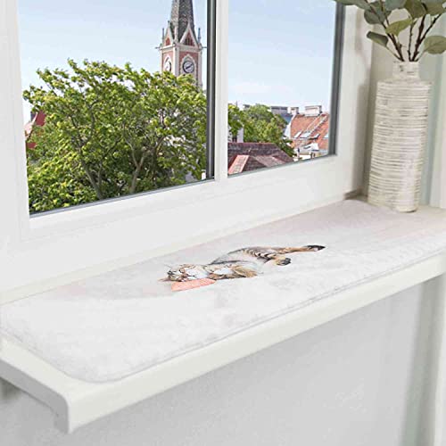 Trixie 37125 Liegematte Nani für Fensterbank, 90 × 28 cm, grau