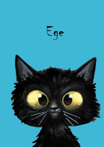 Ege: Personalisiertes Notizbuch, DIN A5, 80 blanko Seiten mit kleiner Katze auf jeder rechten unteren Seite. Durch Vornamen auf dem Cover, eine schöne ... Coverfinish. Über 2500 Namen bereits verf