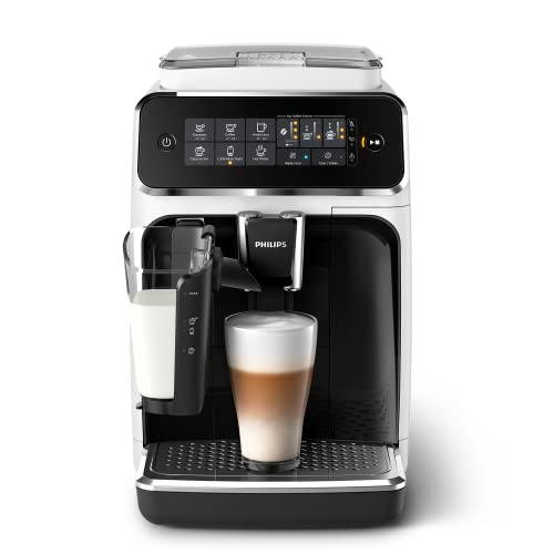 Philips Domestic Appliances 3200 Serie EP3243/50 Kaffeevollautomat, 5 Kaffeespezialitäten (LatteGo Milchsystem) Weiß/Klavierlack-schwarz