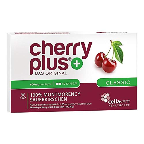 Montmorency-Sauerkirsche Kapseln – hochdosiert (50:1) – Cherry PLUS – pharmazeutische Qualität – laborgeprüft & in Deutschland produziert – 1 Monat – 60 Stück