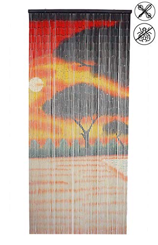 ABC Home Living Türvorhang | Insektenschutz | Fliegenschutz | Raumteiler, Bambus, Mehrfarbig, 200 x 90 cm