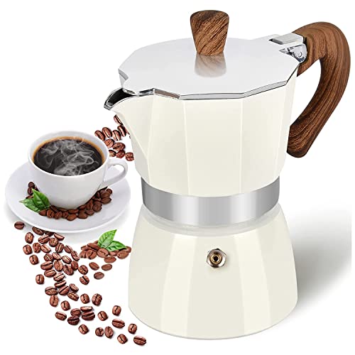 Retoteng Espressokocher für den Herd, 3 Espressotassen, Mokkakanne – 142 ml, manuelle kubanische Kaffee-Perkolator-Maschine, Premium-Aluminium, Mokka, italienische Espresso, Brauer, Perkolator