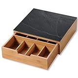 KESPER 58951 Box mit Schublade und 8 Fächern/Kaffeekapsel-Box/Teebox/Teebeutel Box