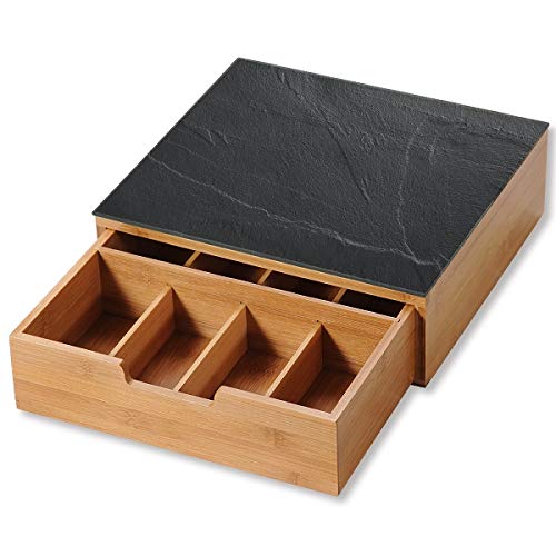 KESPER 58951 Box mit Schublade und 8 Fächern/Kaffeekapsel-Box/Teebox/Teebeutel Box