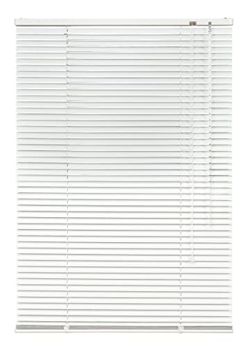 Alu Jalousie weiß - Breite 40 bis 240 cm - Höhe 130/160 / 220 cm - Tür Fenster Rollo Jalousette Aluminium Fensterjalousie Lamellen Metall (80 x 160 cm)