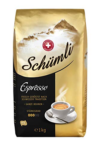 Schümli Espresso Ganze Kaffeebohnen 1kg - Stärkegrad 3/5 - UTZ-zertifiziert