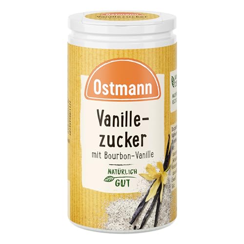 Ostmann Gewürze – Vanillezucker mit Bourbon Vanille, Zucker mit Extrakt aus Bourbon-Vanilleschoten, zum Verfeinern von Kuchen, Desserts & Co, vegan, 4 x 45 g (Verpackungsdesign kann abweichen)