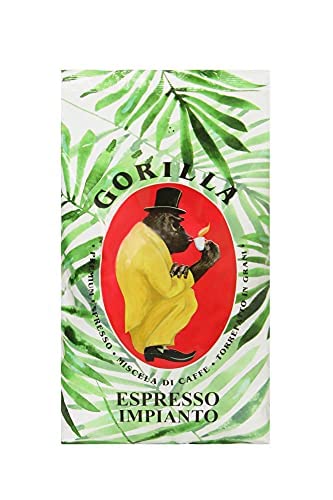 Joerges Gorilla Espresso Impianto Schokoladige Ganze Bohnen mit Fruchtigem Abgang, 1 kg