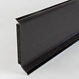 10 Meter Fußleisten | Sockelleisten 60 x 12.8 mm'25560-1594' aus PVC Hartschaum mit durchgefärbter Weichlippe| Kunststoff-Leiste schwarz