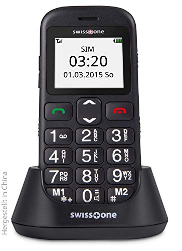 swisstone BBM 320c - GSM-Mobiltelefon mit großem beleuchtetem Farbdisplay, schwarz