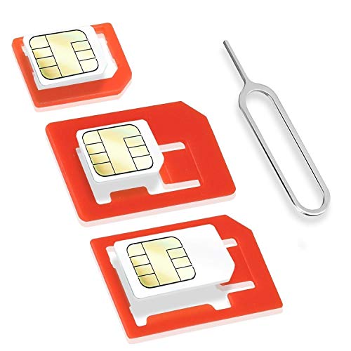 Wicked Chili SIM Adapter Set (4in1 Adapter Set für Micro SIM, Nano SIM, Standard SIM, Eject Pin/SIM Nadel) für Handy, Smartphone und Tablet (Passgenau, Click-Sicherung)