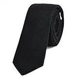DonDon Herren Krawatte 6 cm Baumwolle schwarz
