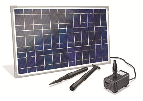 Solar Bachlaufset 25 Watt Solarmodul 1600 l/h Förderleistung 2,3 m Förderhöhe Komplettset Gartenteich, 101018