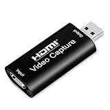 Videoaufnahmekarte, HDMI zu USB 2.0 Videospielaufnahme 1080P 60FPS, HD Video und Audio Capture Card,HDMI USB Adapter,für Live-Streaming Video-Streaming für Spiele
