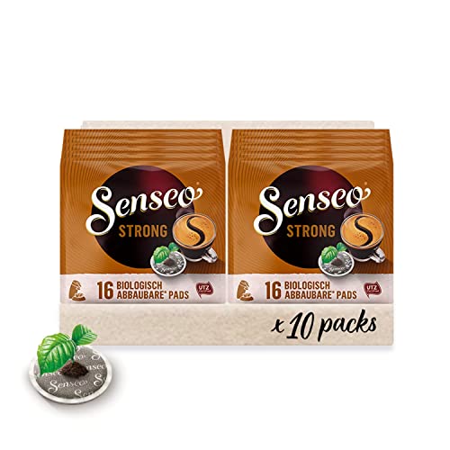 Senseo® Pads Strong - Aromatischer Kaffee UTZ-zertifiziert - 10 Packungen x 16 Kaffeepads