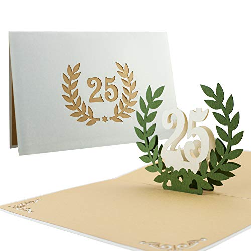 Glückwunschkarte zur silbernen Hochzeit, 25 Jahre, Silberhochzeit Karte, Glückwunschkarten, Jubiläum, Firmenjubiläum, Edel, Elegant, Hochwertig, L12