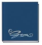 Veloflex 5420050 - Gästebuch Classic mit Prägung Gäste, 144 Seiten weißes blanko Papier, 205 x 240 mm, blau