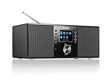 Karcher DAB 7000i - Stereo Internetradio (DAB+ / UKW, WLAN und Bluetooth, Farbdisplay, USB, AUX-In, 14 Watt, Wecker, Kopfhöreranschluss, Digitalradio inkl. Fernbedienung, schwarz)