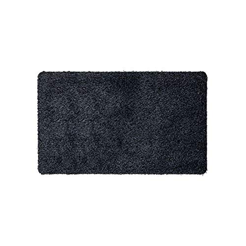 WohnDirect Magic Mat 39x58cm, Blau-Schwarz • Ultra Saugstarke, Waschbare und Rutschfeste Fußmatte aus Mikrofaser • Sehr dünn, passt unter fast jede Türe