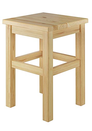 Erst-Holz® Holzhocker Massivholzsitz ohne Lehne in Kiefer massiv oder weiß V-90.71-41, Holzart/Holzfarbe:Kiefer