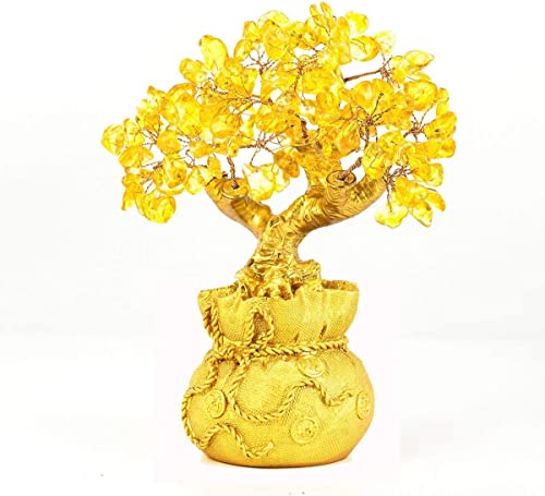 BWINKA Home Tisch Büro Feng Shui Dekoration Kristall Geld Baum für Reichtum und viel Glück